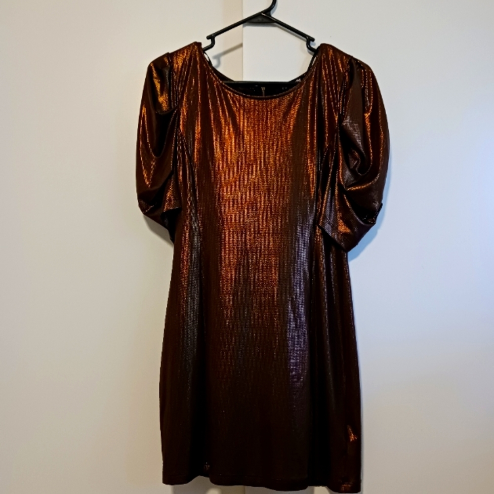 FOREVER 21 COPPER PARTY DRESS! SIZE LARGE.